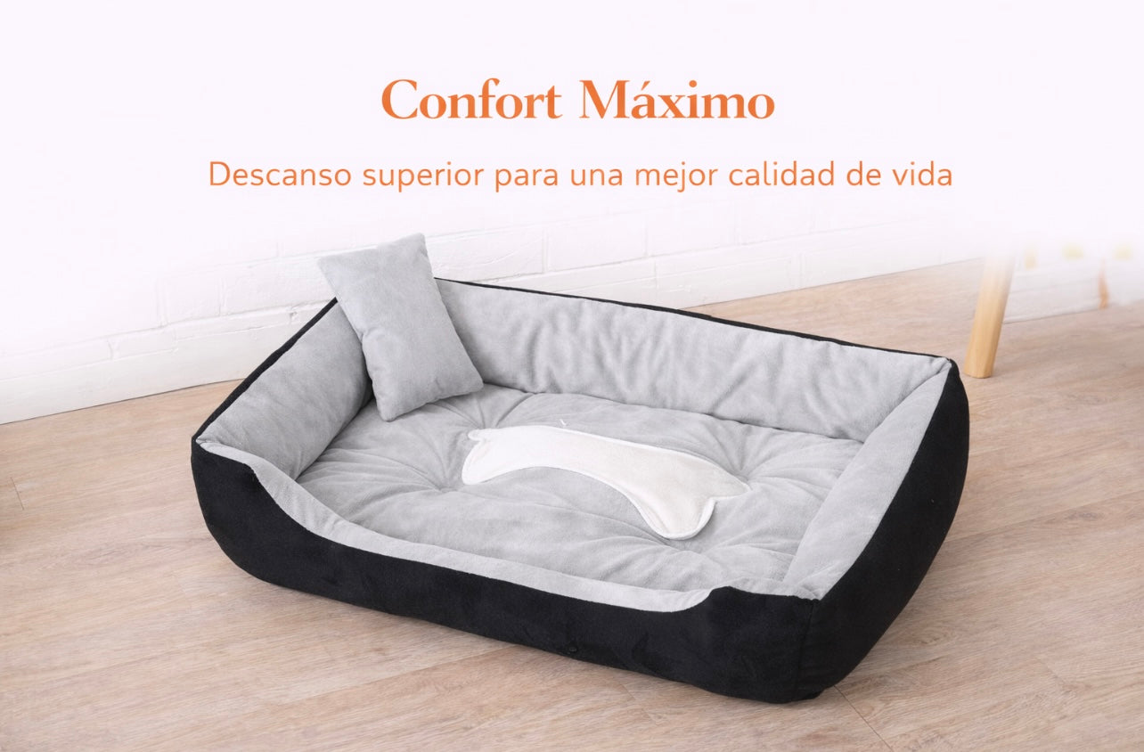 Cama para Perros de Felpa con Almohada