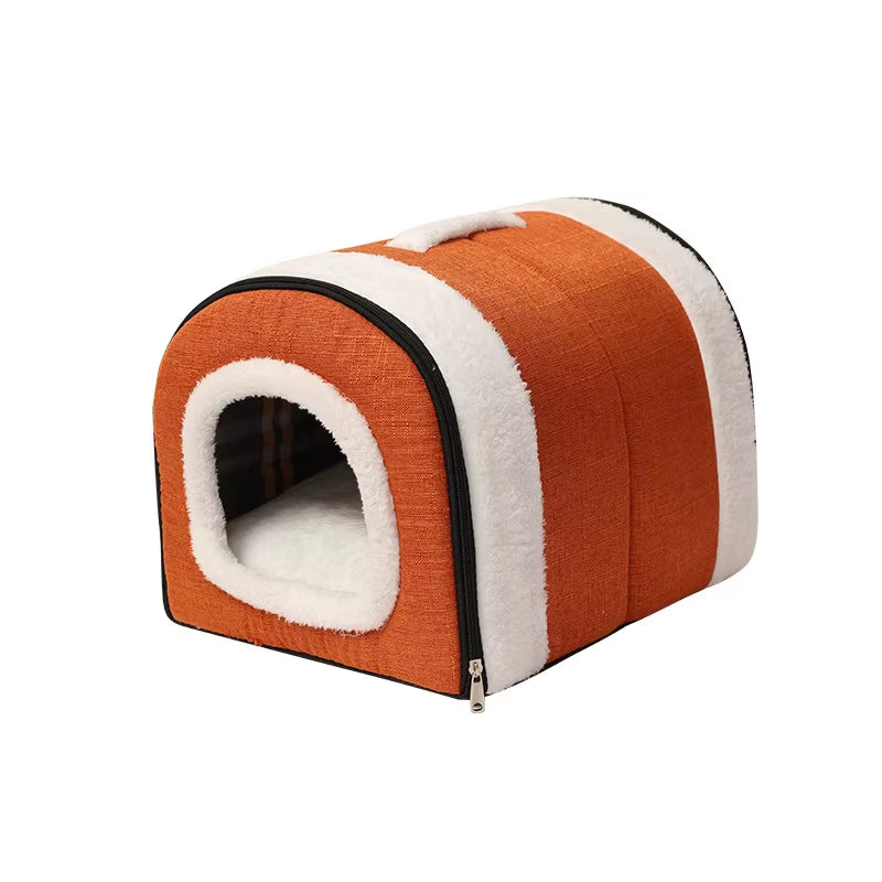 Dog House Nest with Mat,Foldable Home,Pet Dog Bed,Cat Puppy Dog Kennel for Small Medium Dogs,Animals Chihuahua Beds Cushion