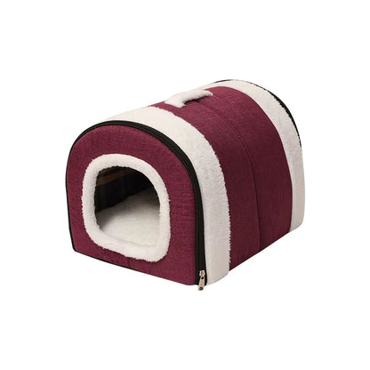 Dog House Nest with Mat,Foldable Home,Pet Dog Bed,Cat Puppy Dog Kennel for Small Medium Dogs,Animals Chihuahua Beds Cushion
