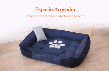 Cama para Perros de Felpa con Almohada