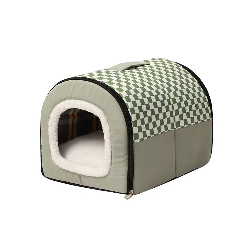 Dog House Nest with Mat,Foldable Home,Pet Dog Bed,Cat Puppy Dog Kennel for Small Medium Dogs,Animals Chihuahua Beds Cushion