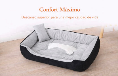 Cama para Perros de Felpa con Almohada