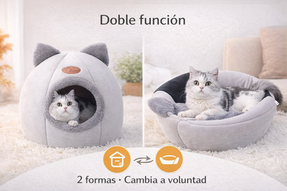 Cama Refugio para Gatos con Forma de Cabeza