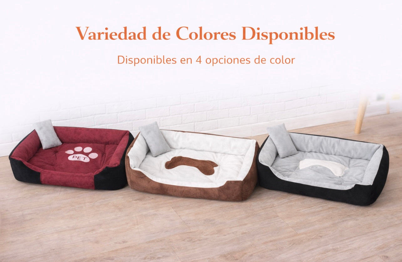 Cama para Perros de Felpa con Almohada