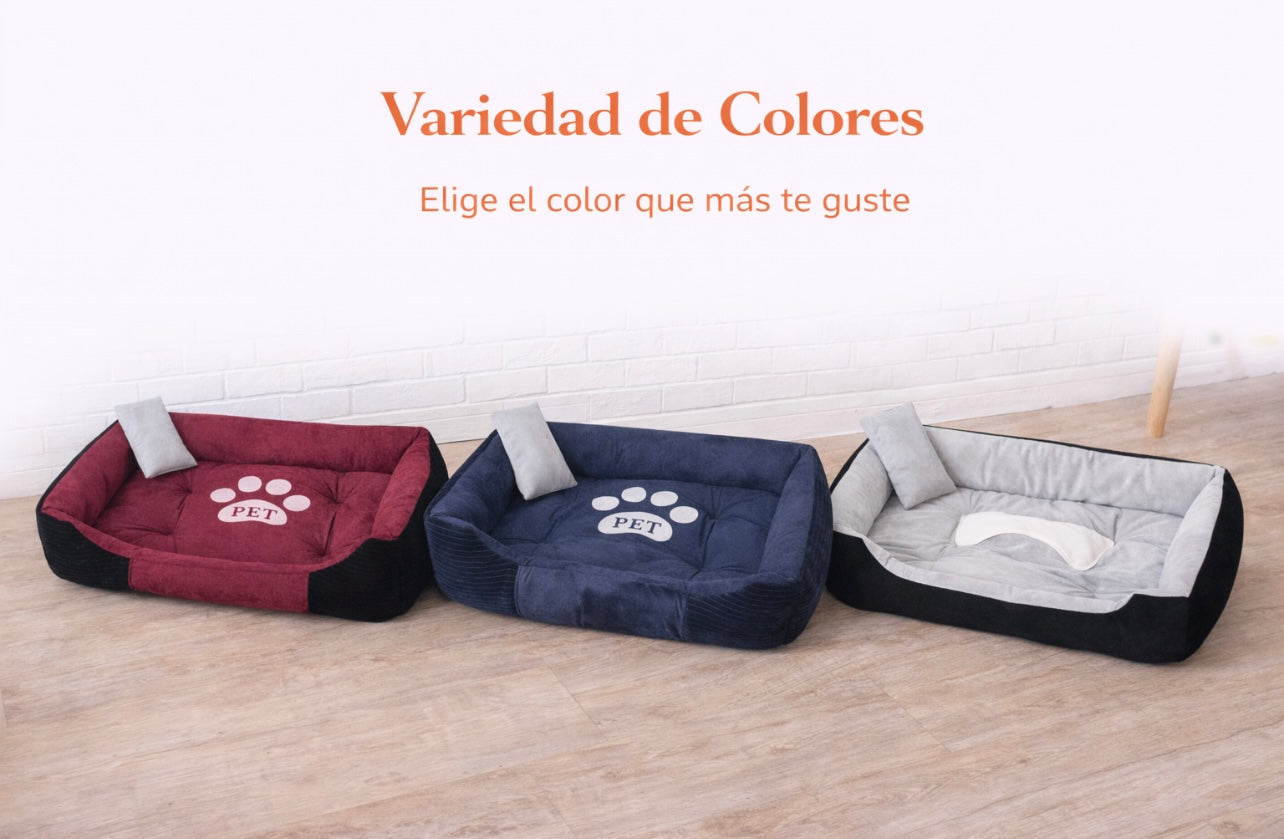 Cama para Perros de Felpa con Almohada