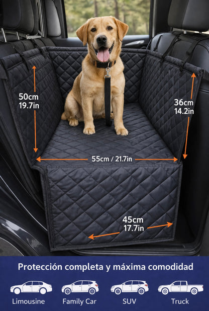 Transportín y Asiento de Coche para Mascotas (Medidas: 55 cm x 45 cm x 50 cm) (altura trasera) / 36 cm (altura frontal)