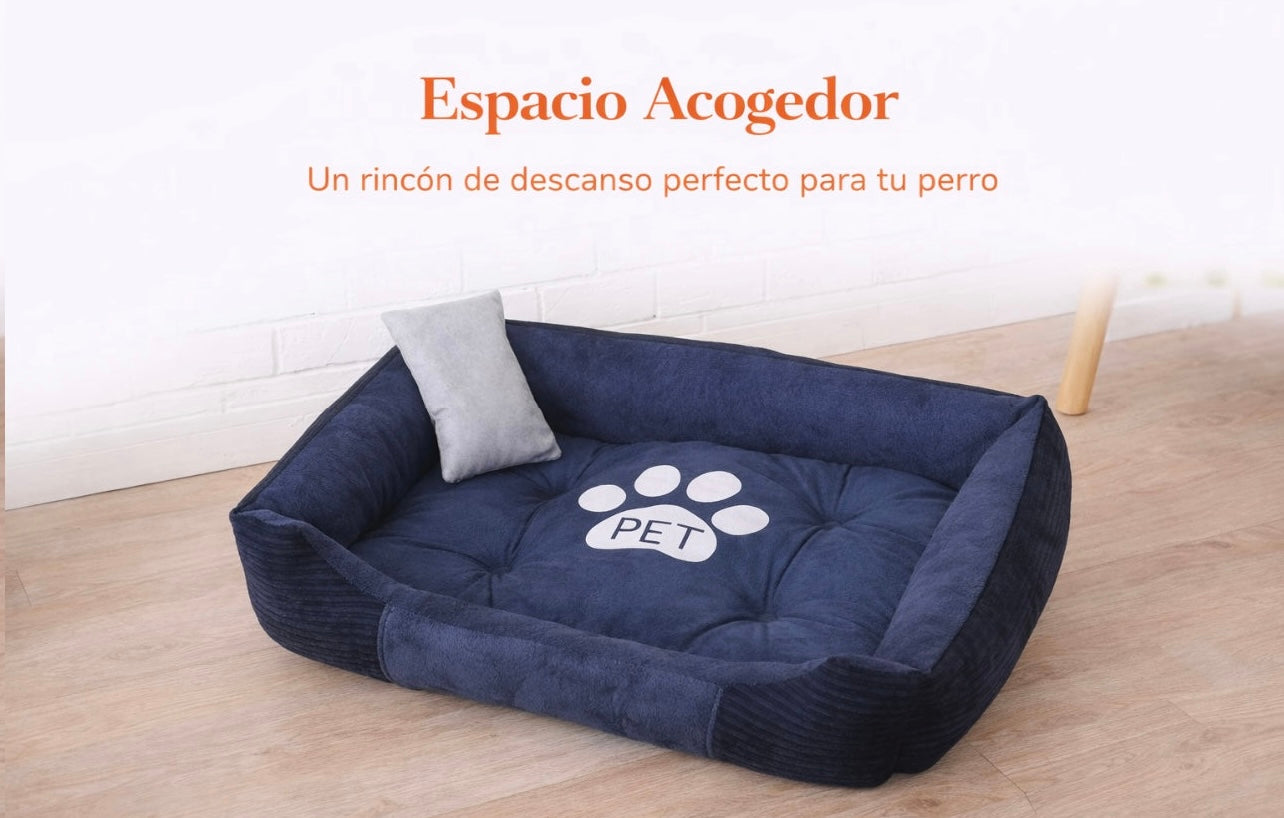 Cama para Perros de Felpa con Almohada