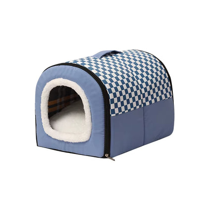 Dog House Nest with Mat,Foldable Home,Pet Dog Bed,Cat Puppy Dog Kennel for Small Medium Dogs,Animals Chihuahua Beds Cushion