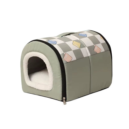 Dog House Nest with Mat,Foldable Home,Pet Dog Bed,Cat Puppy Dog Kennel for Small Medium Dogs,Animals Chihuahua Beds Cushion