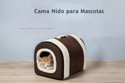 Dog House Nest with Mat,Foldable Home,Pet Dog Bed,Cat Puppy Dog Kennel for Small Medium Dogs,Animals Chihuahua Beds Cushion