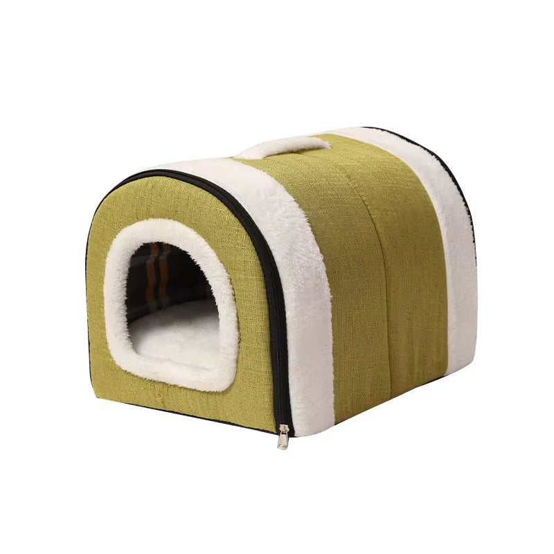 Dog House Nest with Mat,Foldable Home,Pet Dog Bed,Cat Puppy Dog Kennel for Small Medium Dogs,Animals Chihuahua Beds Cushion
