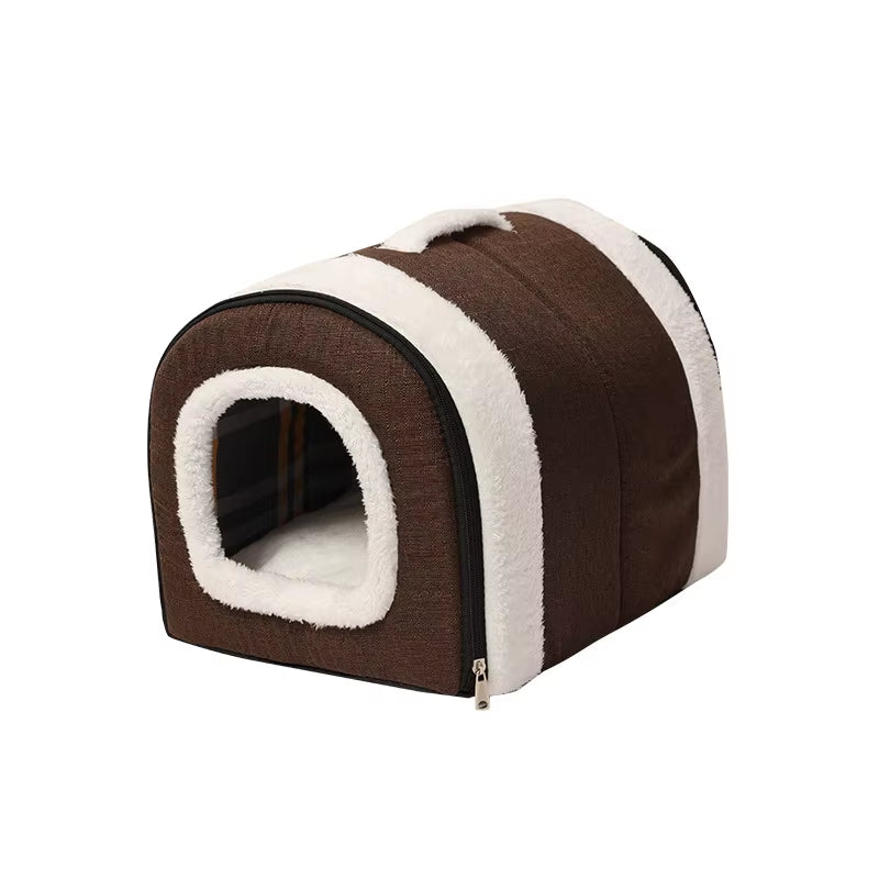 Dog House Nest with Mat,Foldable Home,Pet Dog Bed,Cat Puppy Dog Kennel for Small Medium Dogs,Animals Chihuahua Beds Cushion