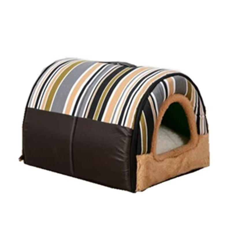 Dog House Nest with Mat,Foldable Home,Pet Dog Bed,Cat Puppy Dog Kennel for Small Medium Dogs,Animals Chihuahua Beds Cushion