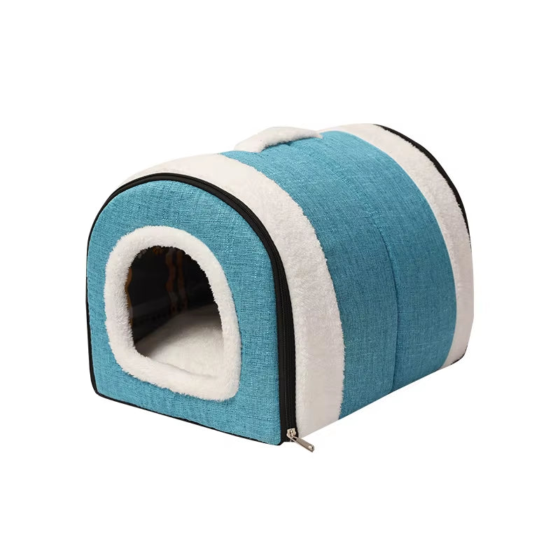 Dog House Nest with Mat,Foldable Home,Pet Dog Bed,Cat Puppy Dog Kennel for Small Medium Dogs,Animals Chihuahua Beds Cushion